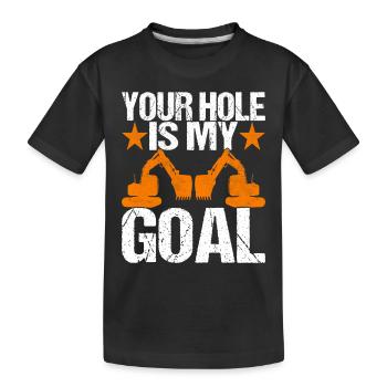 Conducteur d’excavatrice de chantier de chantier - T-shirt bio Premium Enfant - noir - Devant