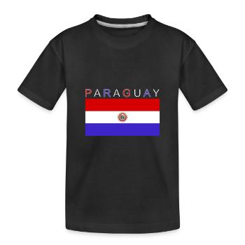 Paraguay Flagge - Kinder Premium Bio T-Shirt - Schwarz - Vorne