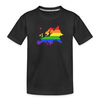 Europa Regenbogenflagge für stolze LGTBQ-Europäer - Kinder Premium Bio T-Shirt - Schwarz - Vorne