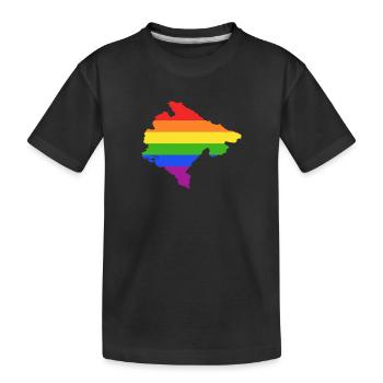 Montenegro Regenbogenflagge für LGTB Montenegriner - Kinder Premium Bio T-Shirt - Schwarz - Vorne