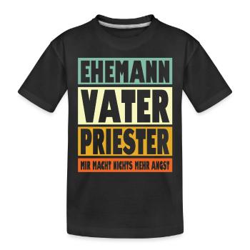 Priester Vater Ehemann Held - Kinder Premium Bio T-Shirt - Schwarz - Vorne