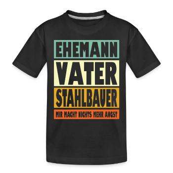 Stahlbauer Vater Ehemann Held - Kinder Premium Bio T-Shirt - Schwarz - Vorne