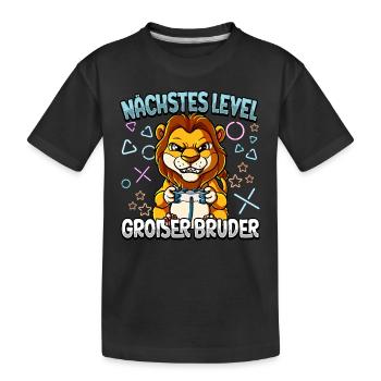 Nächstes Level Großer Bruder - Kinder Premium Bio T-Shirt - Schwarz - Vorne