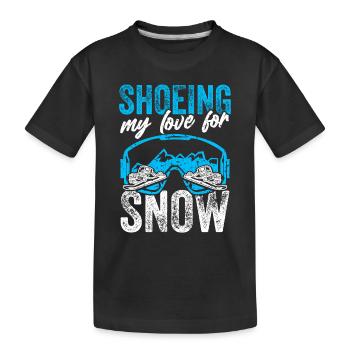 Raquette En raquettes Randonnée hivernale - T-shirt bio Premium Enfant - noir - Devant