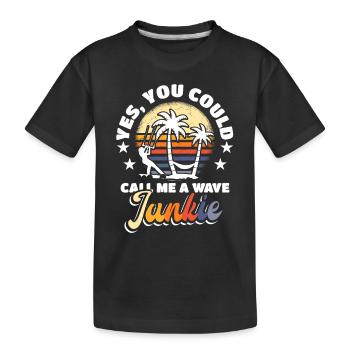 Wave Junkie Kiteboarder Surfer - T-shirt bio Premium Enfant - noir - Devant
