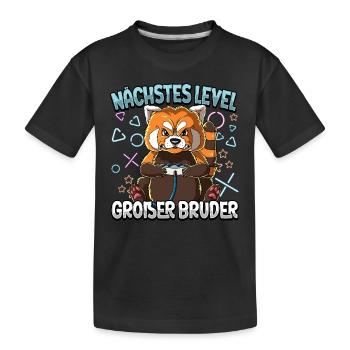 Nächstes Level Großer Bruder - Kinder Premium Bio T-Shirt - Schwarz - Vorne