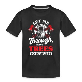 Chainsaw Carving Lumberjack Woodworking - Kids' Premium Organic T-Shirt - black - Front