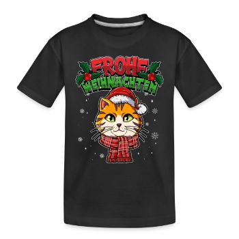Frohe Weihnachten - Kinder Premium Bio T-Shirt - Schwarz - Vorne
