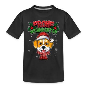 Frohe Weihnachten - Kinder Premium Bio T-Shirt - Schwarz - Vorne