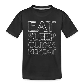 Dormir en jouant de la guitare - T-shirt bio Premium Enfant - noir - Devant