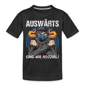 Fußball Fan Pyro Statement Geschenk - Kinder Premium Bio T-Shirt - Schwarz - Vorne