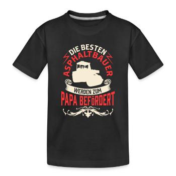 Le constructeur d’asphalte à papa transporte l’asphalter - T-shirt bio Premium Enfant - noir - Devant