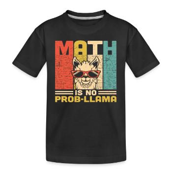 Mathe ist kein Prob-Lama - Kinder Premium Bio T-Shirt - Schwarz - Vorne