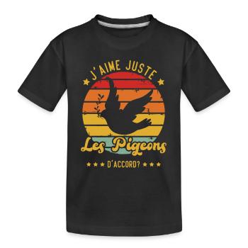 J'aime juste les pigeons D'accord - T-shirt bio Premium Enfant - noir - Devant