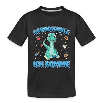 Grundschule ich komme Einschulung 1. Klasse - Kinder Premium Bio T-Shirt - Schwarz - Vorne