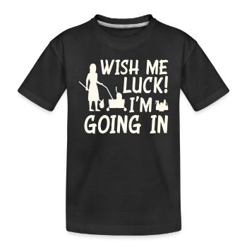 Lustiges Schulhausmeisterin Putzen - Kinder Premium Bio T-Shirt - Schwarz - Vorne
