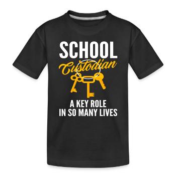 Concierge d’école personnage clé de la vie - T-shirt bio Premium Enfant - noir - Devant