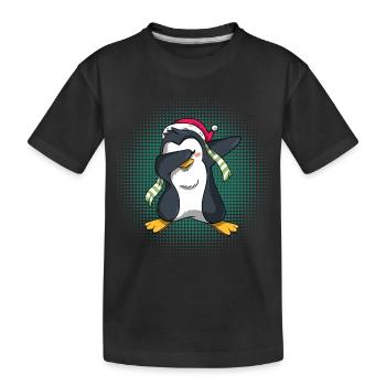 Dabbing Penguin Cadeau chemise de sommeil de Noël - T-shirt bio Premium Enfant - noir - Devant