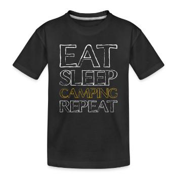 Manger Dormir en camping - T-shirt bio Premium Enfant - noir - Devant