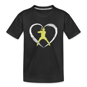 baseball love - Kids' Premium Organic T-Shirt - black - Front
