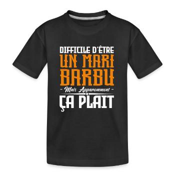 mari barbu, citations barbe, cadeau mari - T-shirt bio Premium Enfant - noir - Devant