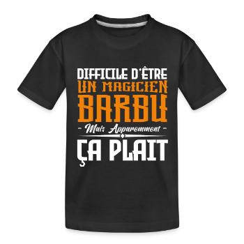 magicien barbu, citations barbe, cadeau magicien - T-shirt bio Premium Enfant - noir - Devant