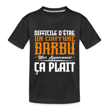 coiffure barbu, citations barbe, cadeau coiffure - T-shirt bio Premium Enfant - noir - Devant