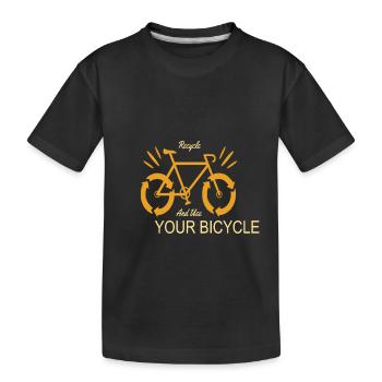 Recyceln und verwenden Sie Ihren Fahrrad-Erdschutz - Kinder Premium Bio T-Shirt - Schwarz - Vorne