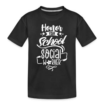 Ehre Deinen Schulsozialarbeiter Schulsozialarbeit - Kinder Premium Bio T-Shirt - Schwarz - Vorne