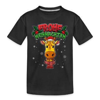 Frohe Weihnachten - Kinder Premium Bio T-Shirt - Schwarz - Vorne
