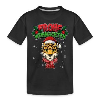 Frohe Weihnachten - Kinder Premium Bio T-Shirt - Schwarz - Vorne