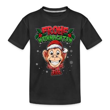 Frohe Weihnachten - Kinder Premium Bio T-Shirt - Schwarz - Vorne