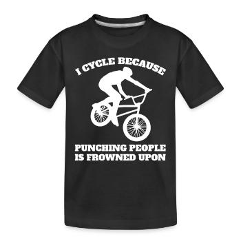 cycling mountain bike bicycle cycling bicycle tour - Kids' Premium Organic T-Shirt - black - Front