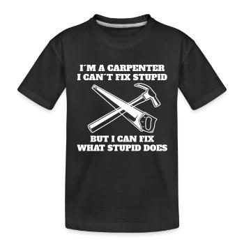 Schreiner Handwerker Tischler Hobel Schreinerei - Kinder Premium Bio T-Shirt - Schwarz - Vorne