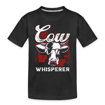 Cool cow whisperer - Kids' Premium Organic T-Shirt - black - Front