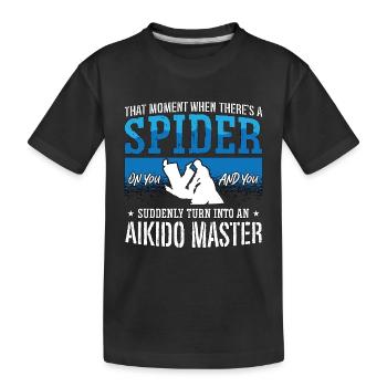 Aikido There's A Spider Fighter Martial Arts Fight - Kids' Premium Organic T-Shirt - black - Front