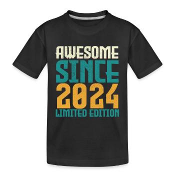 Awesome seit 2024 limitierte Auflage. - Kinder Premium Bio T-Shirt - Schwarz - Vorne