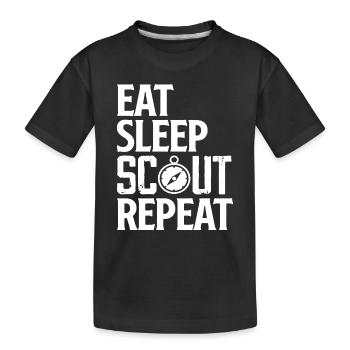 Boy Scout Manger Dormir Répéter - T-shirt bio Premium Enfant - noir - Devant