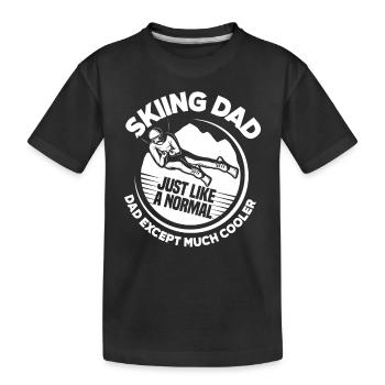 Ski Papa Vater - Kinder Premium Bio T-Shirt - Schwarz - Vorne