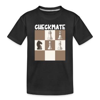 Schwarzes Pferd Schachmatt Der König - Kinder Premium Bio T-Shirt - Schwarz - Vorne