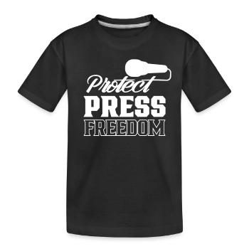 Protège la liberté de la presse Journaliste Loi sur la presse - T-shirt bio Premium Enfant - noir - Devant