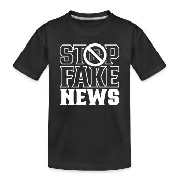 Halte aux fake news Droit de la presse Liberté de la presse - T-shirt bio Premium Enfant - noir - Devant