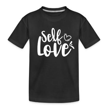 Amour de soi Doux Positif Amour de soi - T-shirt bio Premium Enfant - noir - Devant