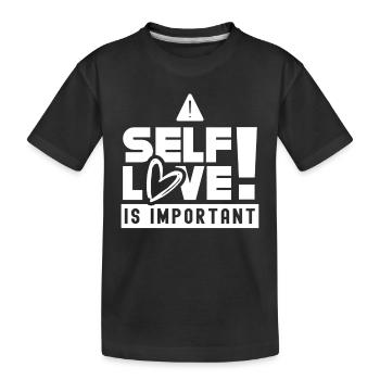 L’amour de soi est important doux L’amour de soi positif - T-shirt bio Premium Enfant - noir - Devant