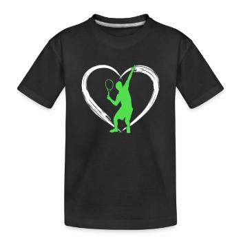 tennis love - Kinder Premium Bio T-Shirt - Schwarz - Vorne