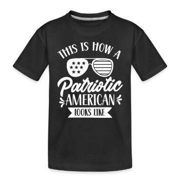 So Sieht Ein Patriotischer Amerikaner Aus USA - Kinder Premium Bio T-Shirt - Schwarz - Vorne