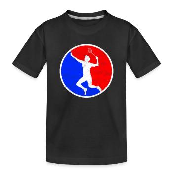 Badminton Logo - Kids' Premium Organic T-Shirt - black - Front