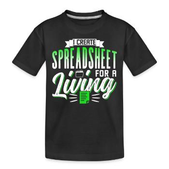 Je crée des feuilles de calcul pour le travail Feuille de calcul - T-shirt bio Premium Enfant - noir - Devant