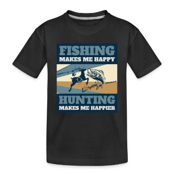 Pêche Canne à pêche Arc Bois de chasse - T-shirt bio Premium Enfant - noir - Devant