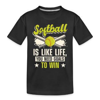 Jeu de balle d’entraîneur de softball - T-shirt bio Premium Enfant - noir - Devant
